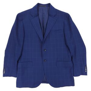 NEW Lubiam 100% Wool Blazer Sport Coat Navy Windowpane Old Money Quiet Luxury